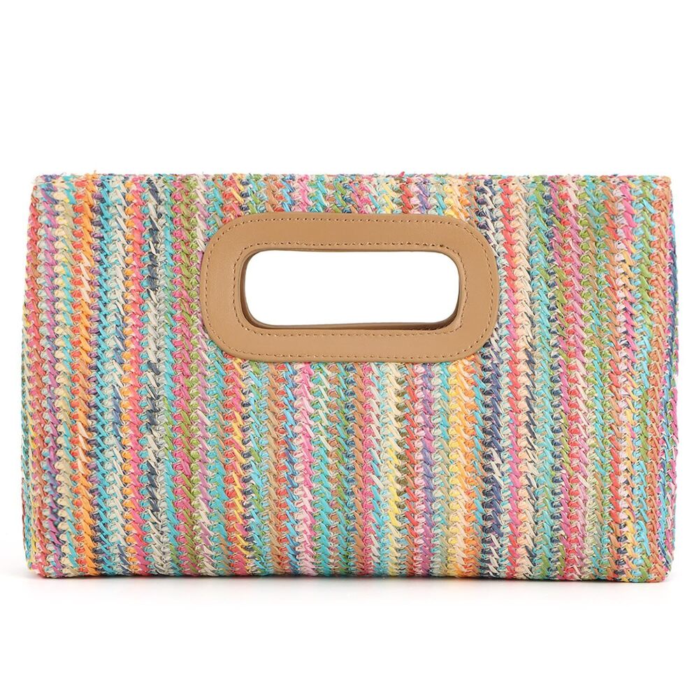 4061 Clutch Handbags Top Handle Woven Straw Clutch Purse Shoulder Crossbody